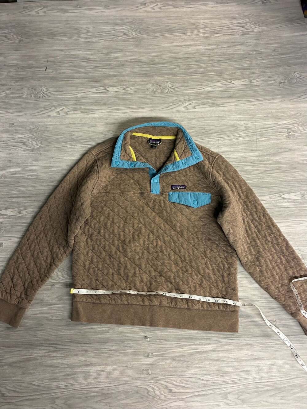 Patagonia Organic Cotton Quilt Snap-T Pullover Size M Brown